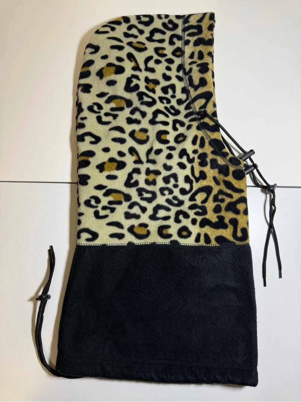 Adult Leopard Print Hooded Fleece w/ Neck Warmer Adjustable One Size